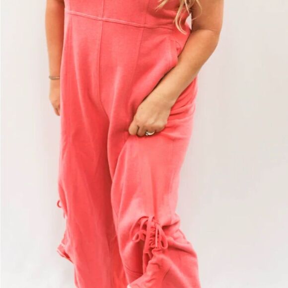 Davi & Dani pink ruched leg jumpsuit nwt size 1x - Picture 8 of 9